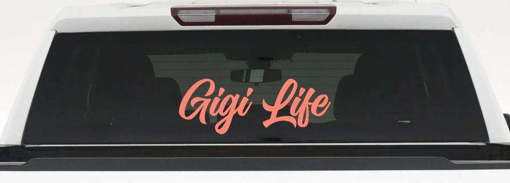 Gigi Life Vinyl Car or Truck Window Decal Sticker (Coral)