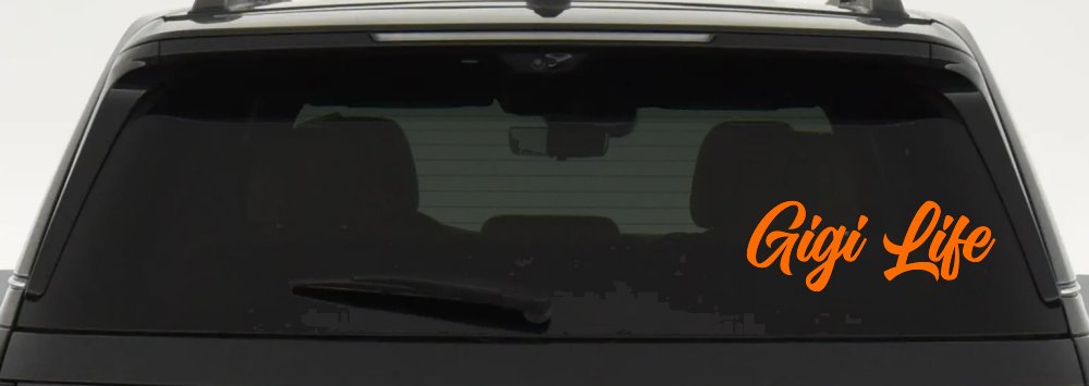 Gigi Life Vinyl Car or Truck Window Decal Sticker (Orange)