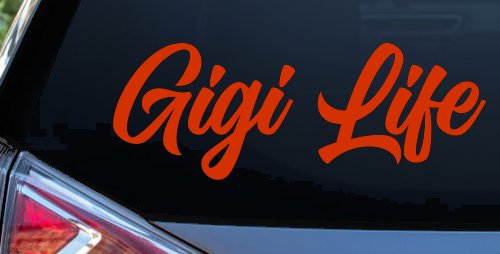 Gigi Life Vinyl Car or Truck Window Decal Sticker (Orange Red)