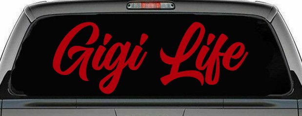 Gigi Life Vinyl Car or Truck Window Decal Sticker (Red)