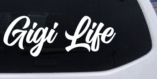 Gigi Life Vinyl Car or Truck Window Decal Sticker (White)