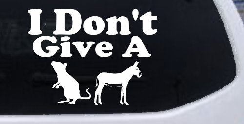 I Don't Give A Rats Ass Vinyl Car or Truck Window Decal Sticker (White)