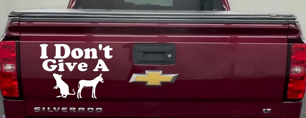 I Don't Give A Rats Ass Vinyl Car or Truck Window Decal Sticker (White)