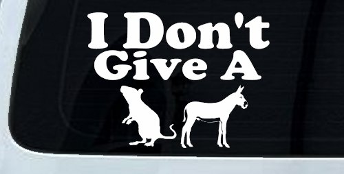I Don't Give A Rats Ass Vinyl Car or Truck Window Decal Sticker (White)