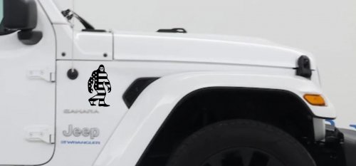 American Flag Bigfoot Vinyl Car or Truck Window Decal Sticker (Black)