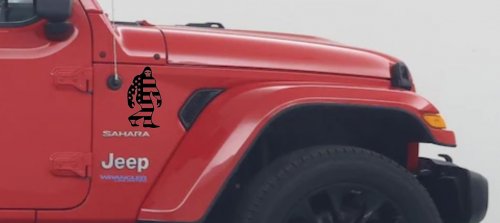 American Flag Bigfoot Vinyl Car or Truck Window Decal Sticker (Black)