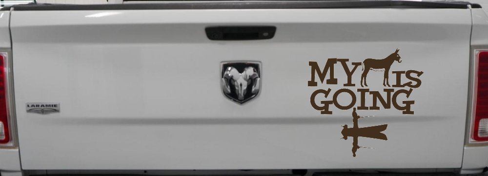 My Ass is Going Fishing Funny Vinyl Car or Truck Window Decal Sticker (Brown)