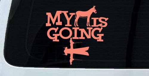 My Ass is Going Fishing Funny Vinyl Car or Truck Window Decal Sticker (Coral)
