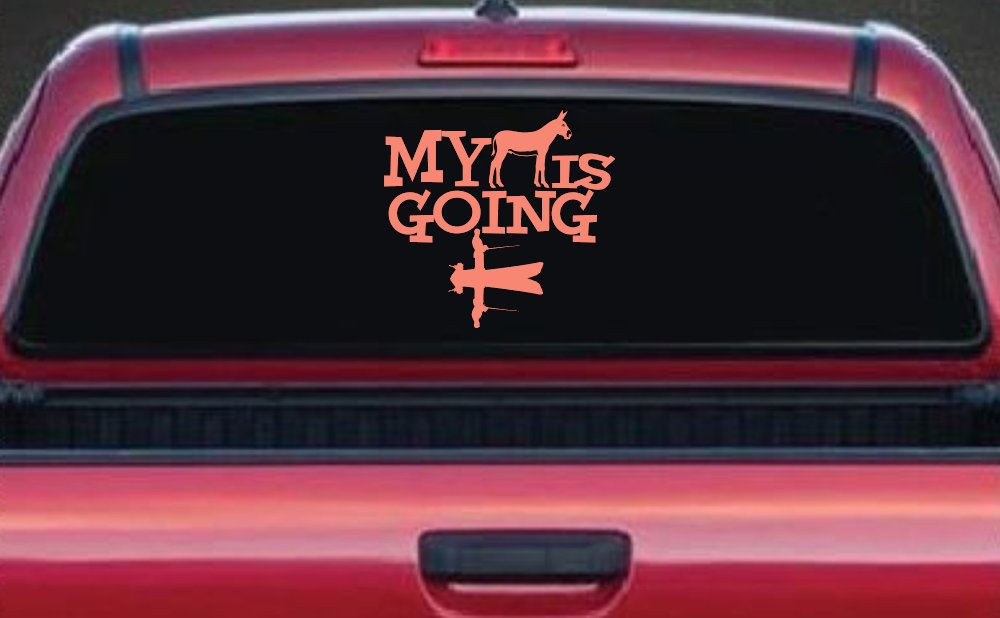 My Ass is Going Fishing Funny Vinyl Car or Truck Window Decal Sticker (Coral)