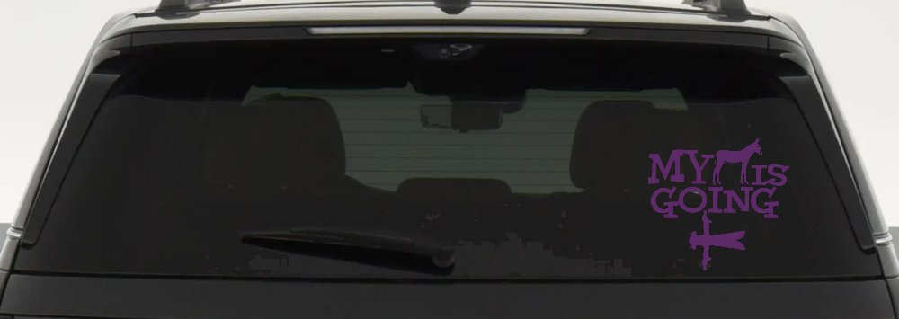 My Ass is Going Fishing Funny Vinyl Car or Truck Window Decal Sticker (Violet)