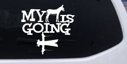 My Ass is Going Fishing Funny Vinyl Car or Truck Window Decal Sticker (White)