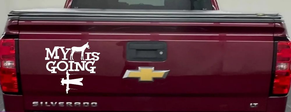 My Ass is Going Fishing Funny Vinyl Car or Truck Window Decal Sticker (White)