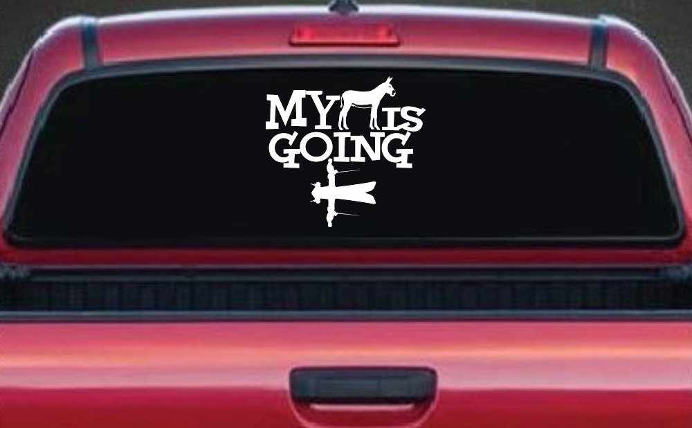 My Ass is Going Fishing Funny Vinyl Car or Truck Window Decal Sticker (White)