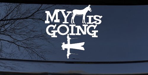 My Ass is Going Fishing Funny Vinyl Car or Truck Window Decal Sticker (White)