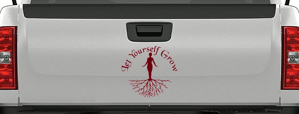 Let Yourself Grow Car or Truck Window Decal Sticker (Burgundy)