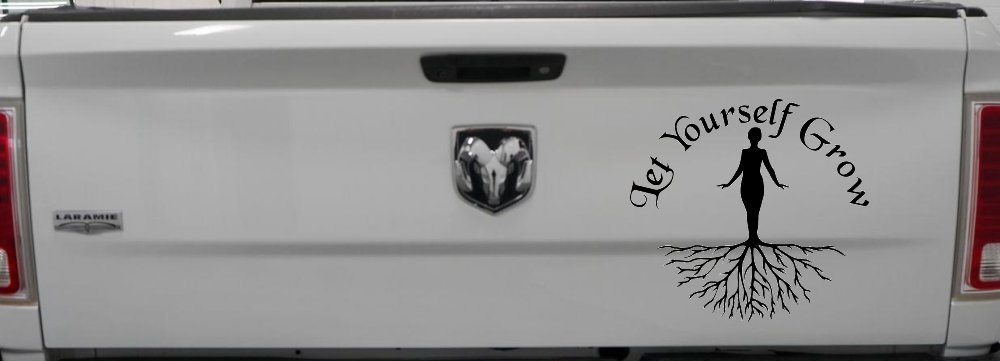 Let Yourself Grow Car or Truck Window Decal Sticker (Matte Black)