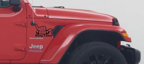 Hang Loose in a Jeep Car or Truck Window Vinyl Decal Sticker (Black)