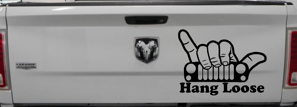 Hang Loose in a Jeep Car or Truck Window Decal Sticker (Black)