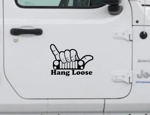 Hang Loose in a Jeep Car or Truck Window Decal Sticker (Black)