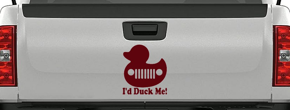 I'd Duck Me Car or Truck Window Decal Sticker (Purple Red)