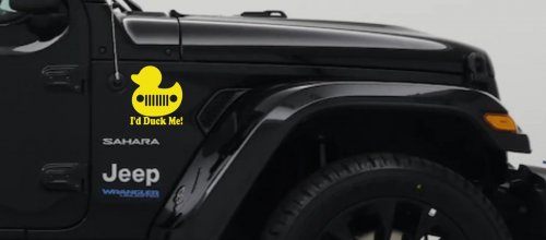 I'd Duck Me Car or Truck Window Vinyl Decal Sticker (Yellow)