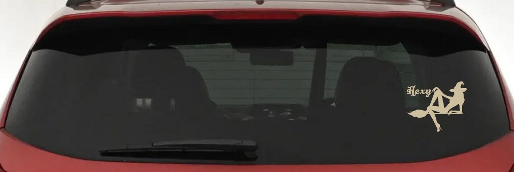 Hexy Sexy Witch Car or Truck Window Vinyl Decal Sticker (Desert Sand)