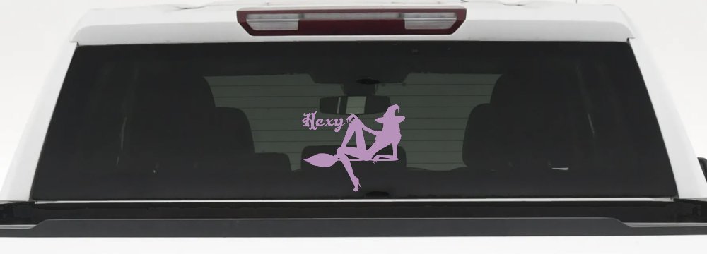 Hexy Sexy Witch Car or Truck Window Vinyl Decal Sticker (Lilac)