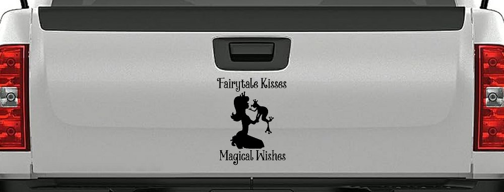 Fairytale Kisses Magical Wishes Car or Truck Window Vinyl Decal Sticker (Black)