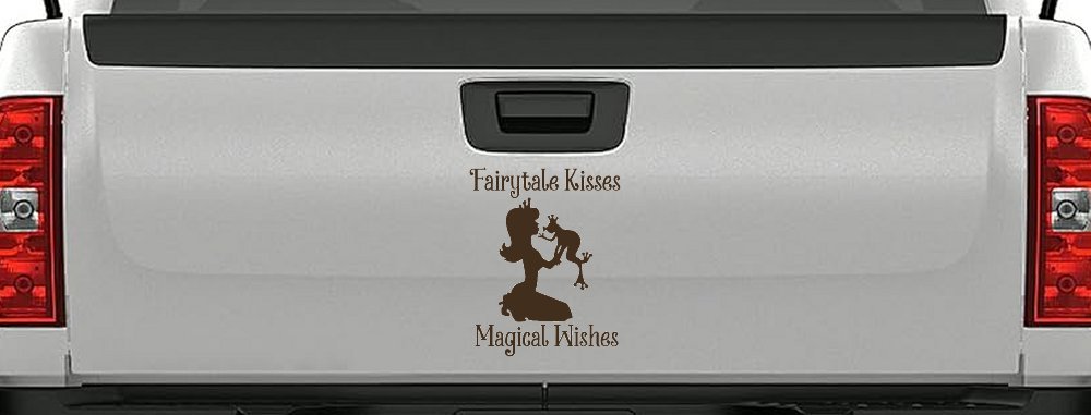 Fairytale Kisses Magical Wishes Car or Truck Window Vinyl Decal Sticker (Brown)
