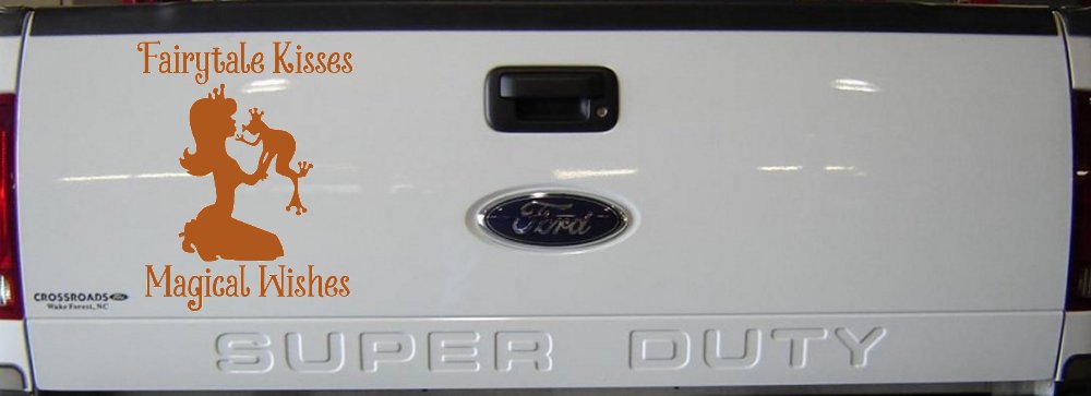 Fairytale Kisses Magical Wishes Car or Truck Window Vinyl Decal Sticker (Nut Brown)