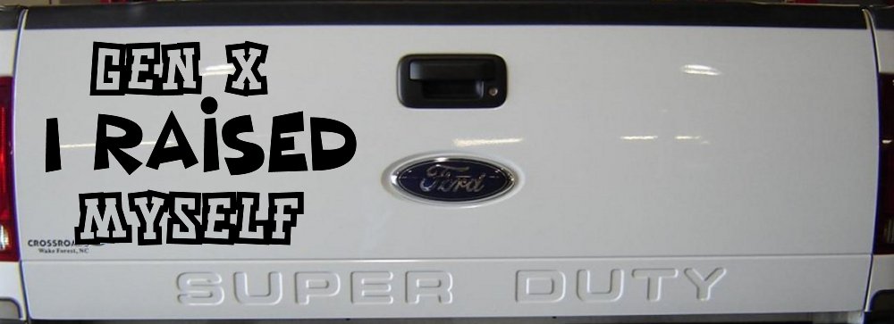 Gen X I Raised Myself Car or Truck Window Vinyl Decal Sticker (Black)