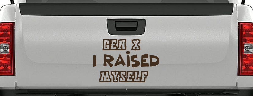 Gen X I Raised Myself Car or Truck Window Vinyl Decal Sticker (Brown)
