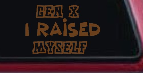 Gen X I Raised Myself Car or Truck Window Vinyl Decal Sticker (Copper)