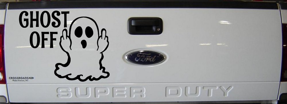 Ghost Off Funny Halloween Car or Truck Window Decal Sticker (Black)