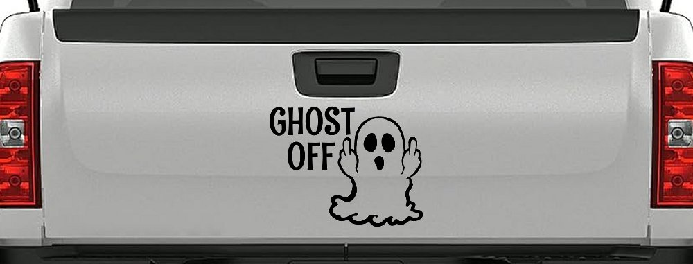 Ghost Off Funny Halloween Car or Truck Window Vinyl Decal Sticker (Black)