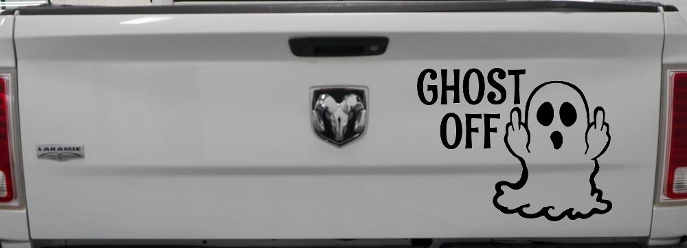 Ghost Off Funny Halloween Car or Truck Window Vinyl Decal Sticker (Black)
