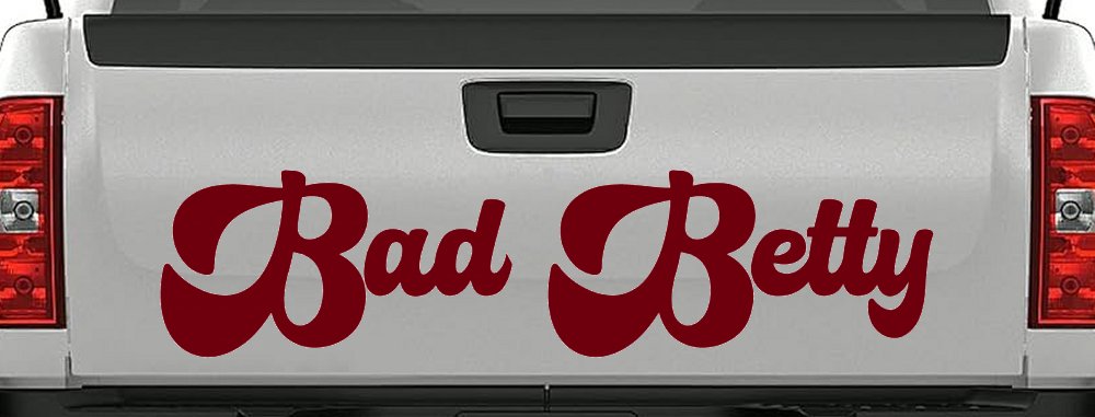 Bad Betty Car or Truck Window Decal Sticker (Burgundy)