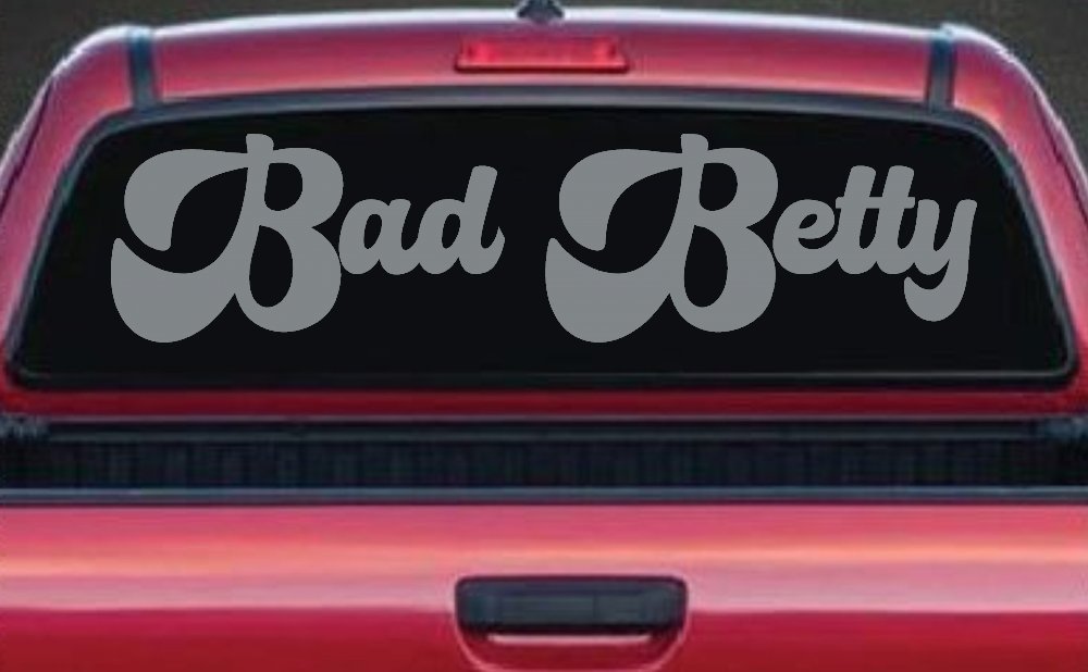 Bad Betty Car or Truck Window Vinyl Decal Sticker (Telegrey)