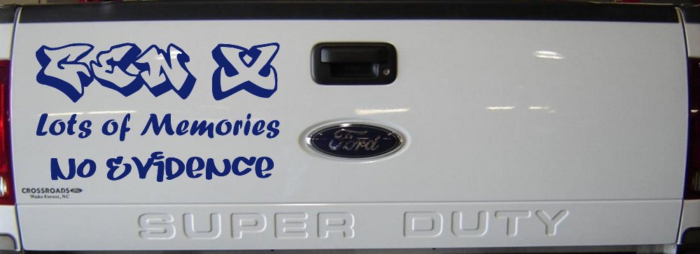 Gen X Lots of Memories No Evidence Car or Truck Window Vinyl Decal Sticker (Navy)