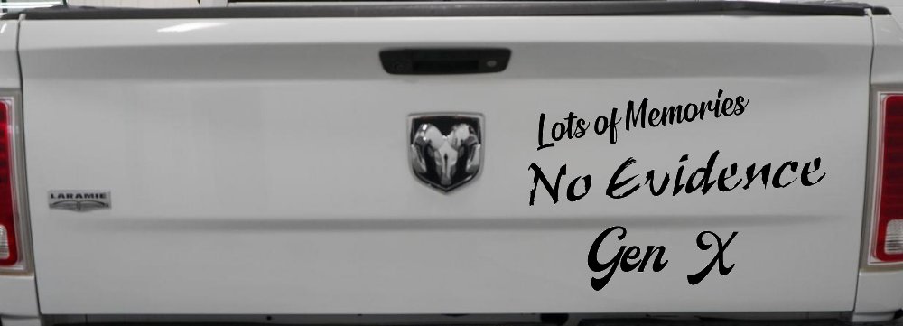 Lots of Memories No Evidence Gen X Car or Truck Window Decal Sticker (Black)