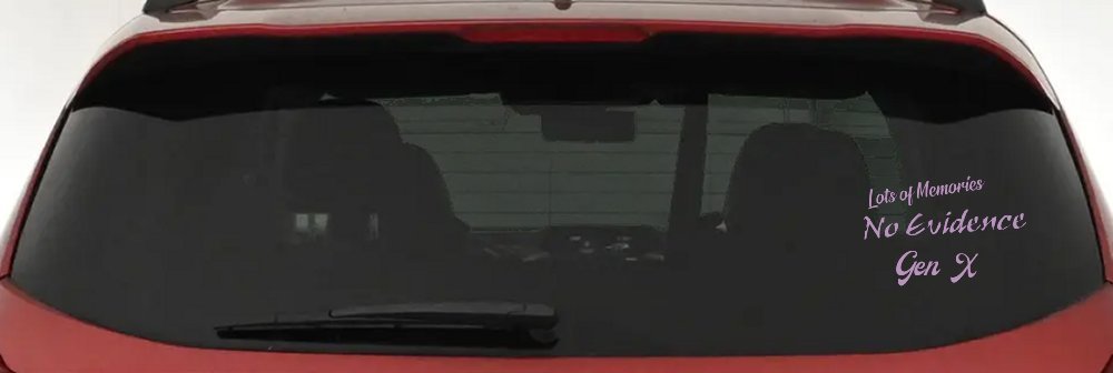 Lots of Memories No Evidence Gen X Car or Truck Window Vinyl Decal Sticker (Lilac)