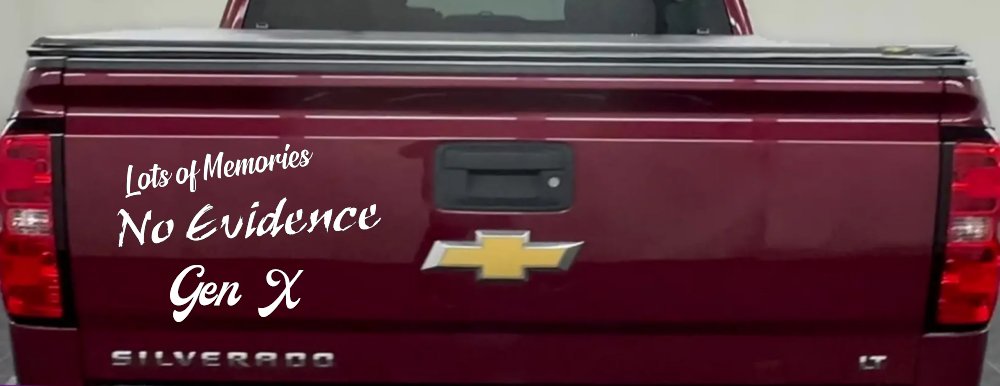 Lots of Memories No Evidence Gen X Car or Truck Window Vinyl Decal Sticker (White)