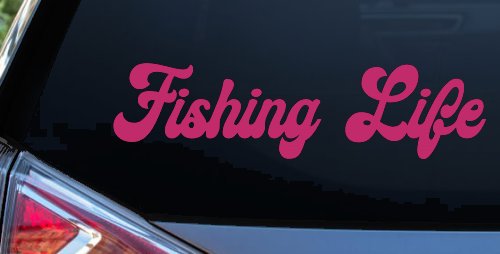 Fishing Life Car or Truck Window Decal Sticker (Hot Pink)