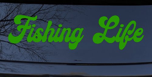 Fishing Life Car or Truck Window Decal Sticker (Lime)
