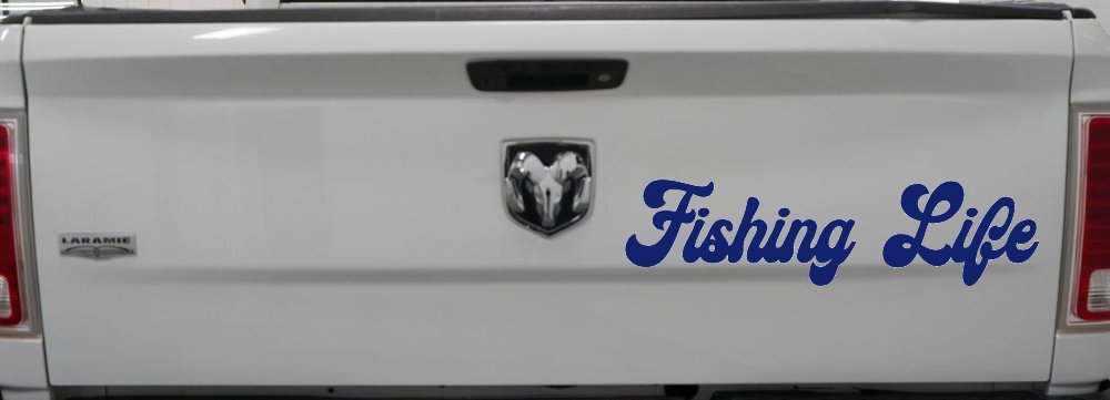 Fishing Life Car or Truck Window Decal Sticker (Navy)