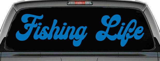 Fishing Life Car or Truck Window Vinyl Decal Sticker (Sky Blue)