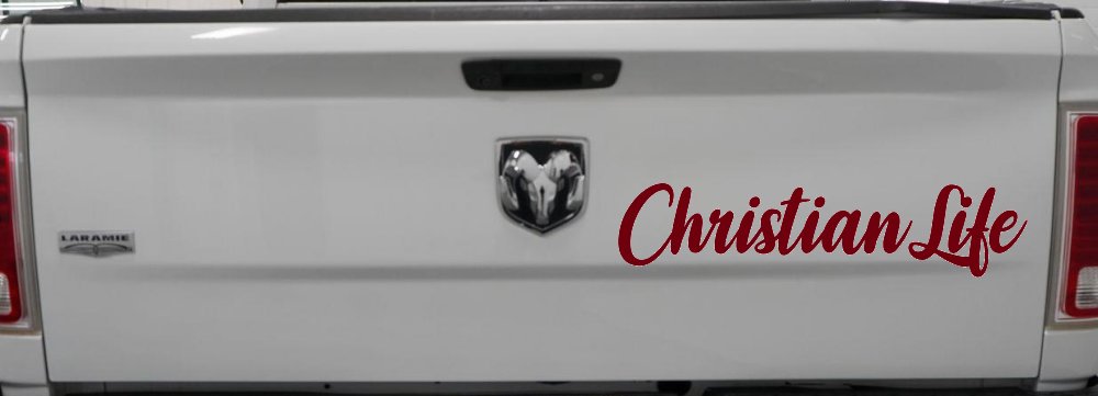 Christian Life Car or Truck Window Vinyl Decal Sticker (Burgundy)