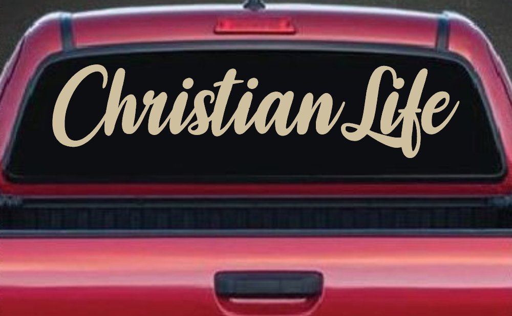 Christian Life Car or Truck Window Vinyl Decal Sticker (Desert Sand)