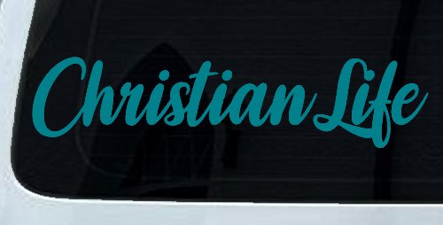 Christian Life Car or Truck Window Vinyl Decal Sticker (Turquoise Blue)