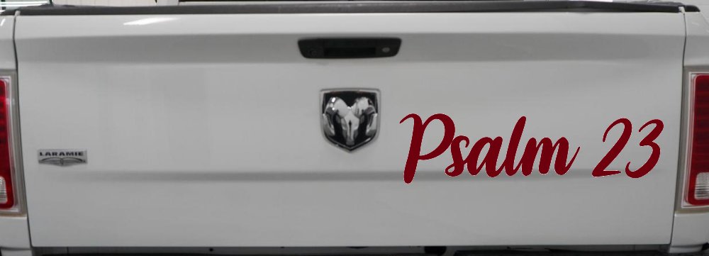 Psalm 23 The LORD is my shepherd Car or Truck Window Vinyl Decal Sticker (Burgundy)